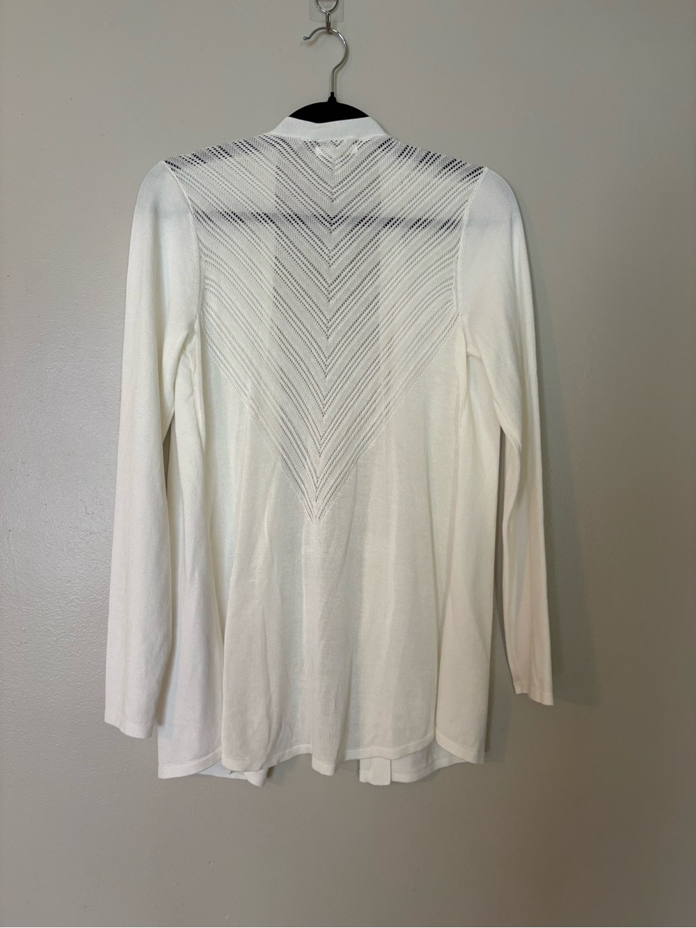 Maurices White Open-Front Chevron Knit Cardigan - Picture 2 of 3